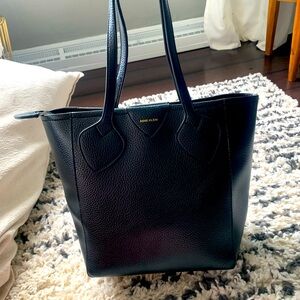 Anne Klein black leather tote bag